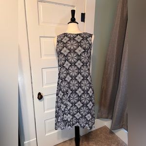 Amazon Essentials Tank Dress, Sz Medium, Dark Blue with White medallions